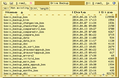 Screenshot of backup program